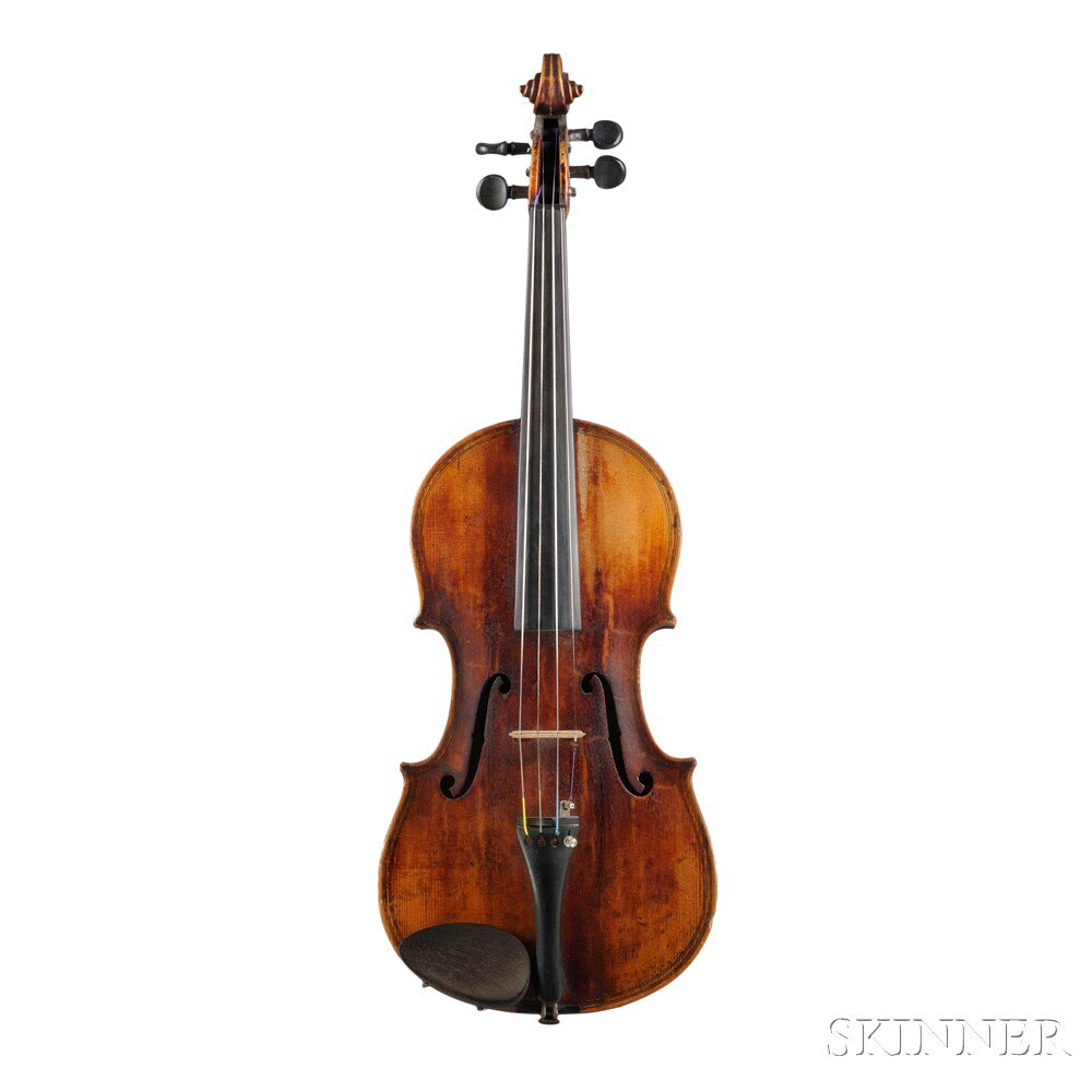 Violin labeled GIOVAN PAOLO MAGGINI BRESCIA 1690 length of back