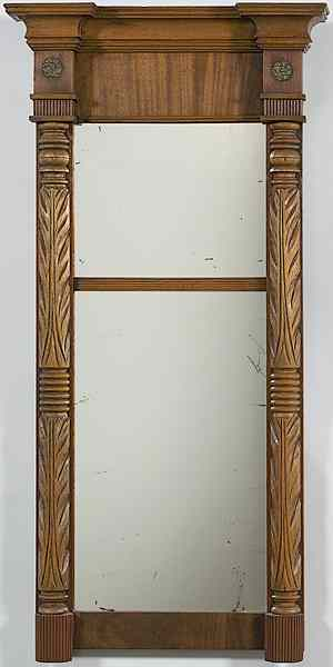Late Classical Mirror American a late classical baluster mirror in