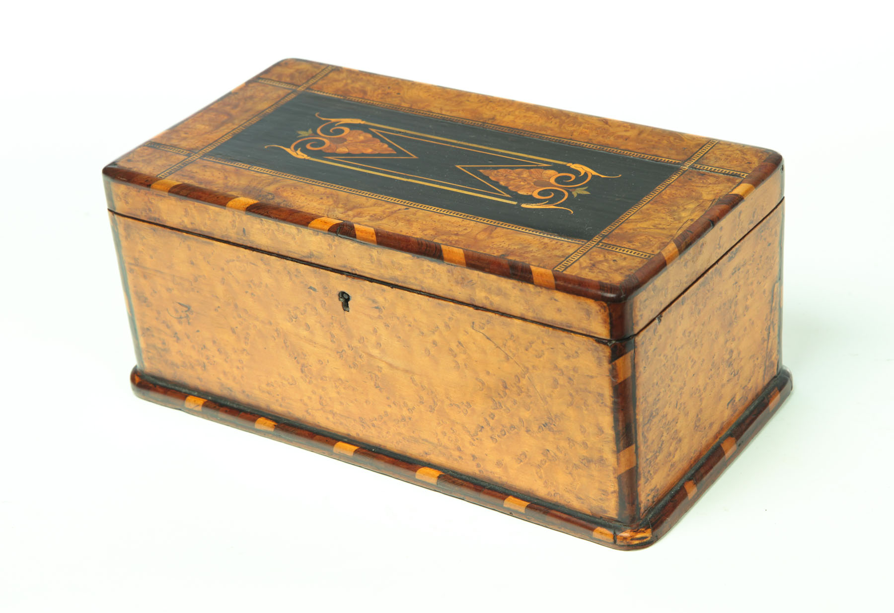 INLAID DRESSER BOX American 2nd half 19th century mixed woods
