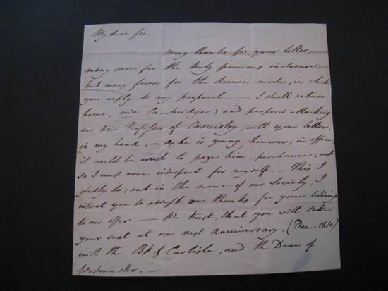 BURNEY Charles Jr 1757 1817 Autograph letter signed C Burney