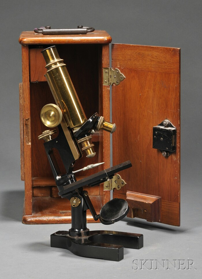 Black painted Brass Compound Monocular Microscope Bausch Lomb Optical Co