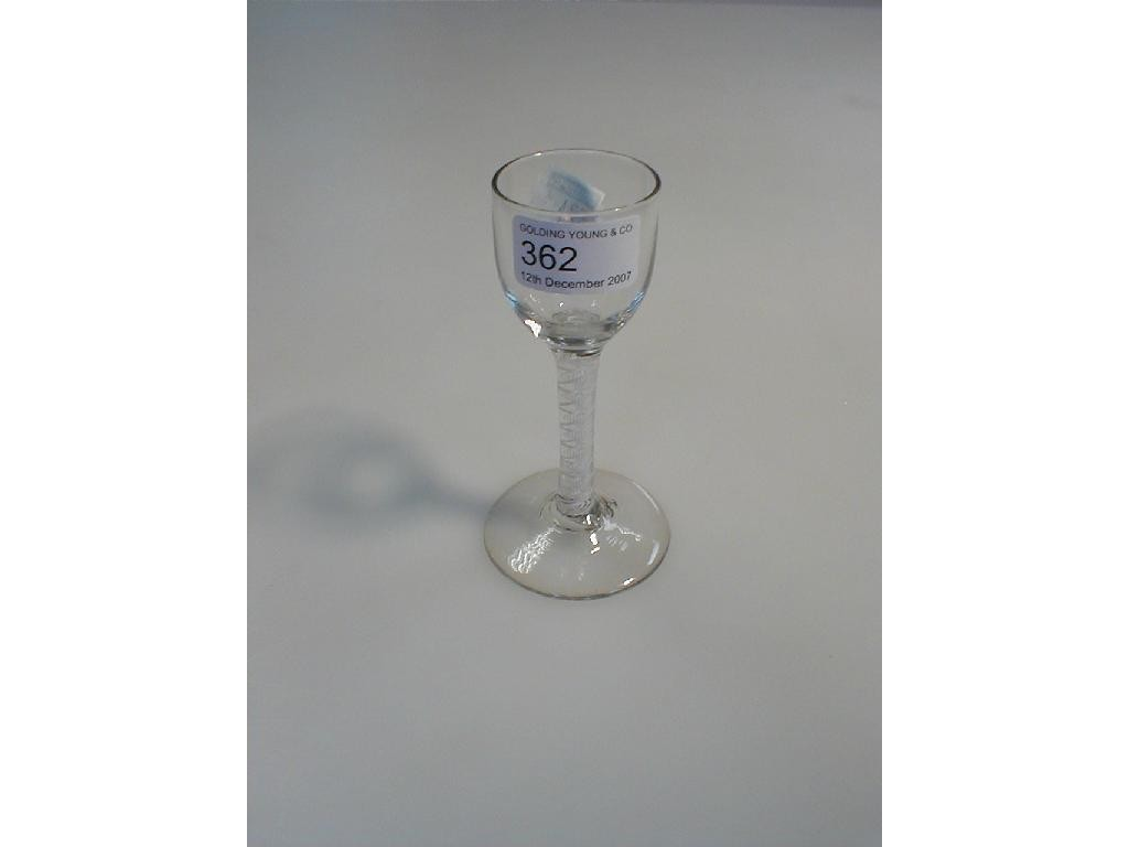 An Opaque double twist stem glass 5 1 2 high