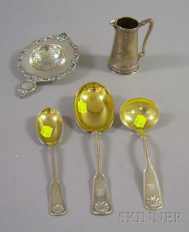 Five Tiffany Silver Serving and Table Items including a small