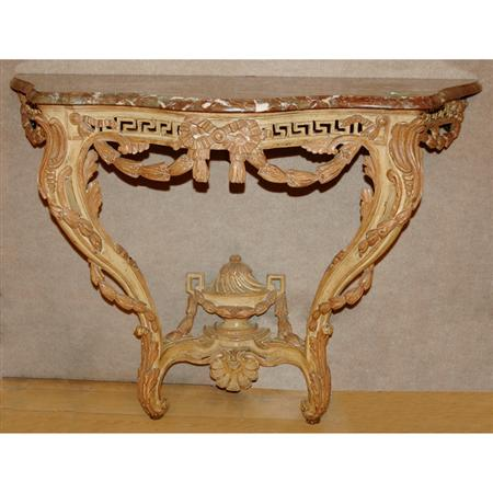 Transitional Louis XV XVI Style Painted Wood Console Estimate 1