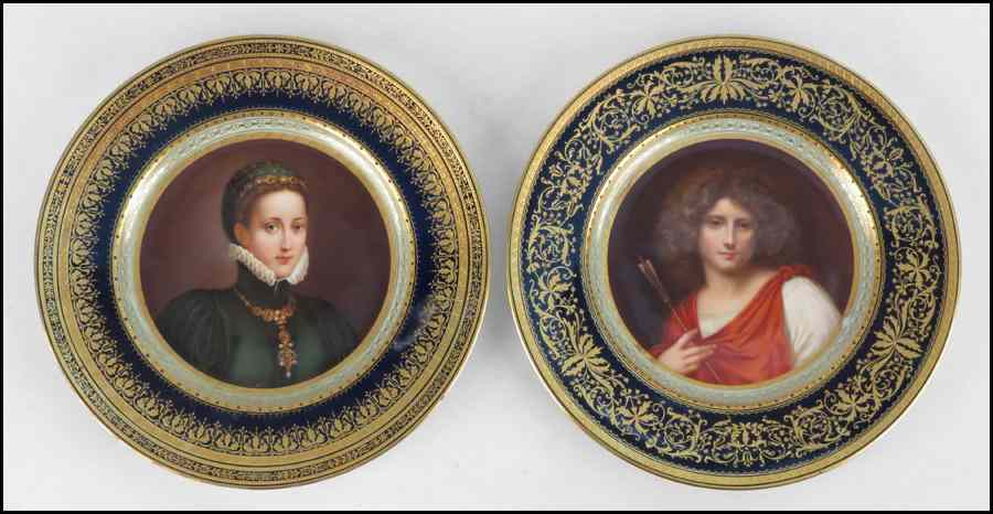 ROYAL VIENNA STYLE FISCHER AND MIEG PORCELAIN PORTRAIT PLATE Depicting