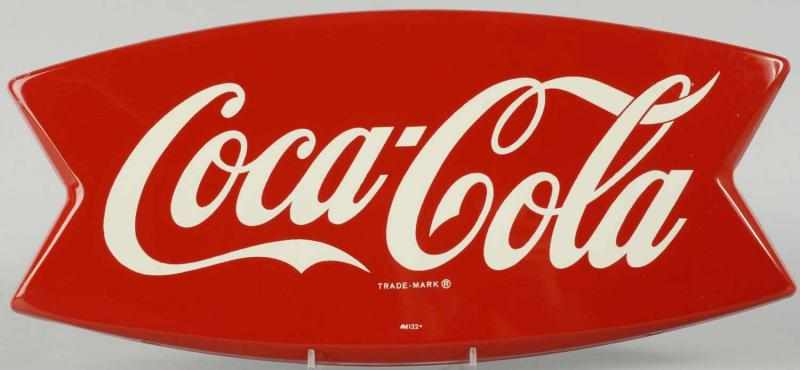 Tin 1962 Coca Cola Die Cut Fishtail Sign Description Beautiful