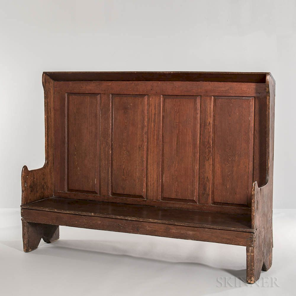 Pine Paneled Fireplace Settle Pine Paneled Fireplace Settle early 18th