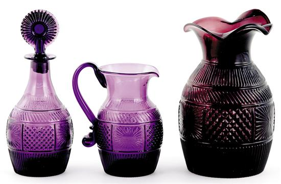 American mold blown amethyst glass first half 19th century vase