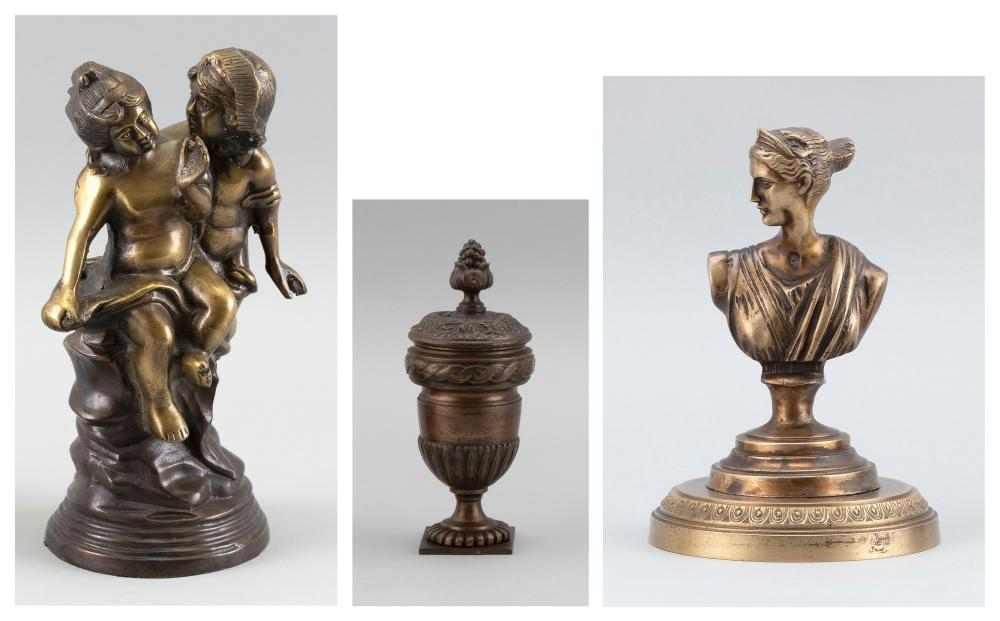 THREE ASSORTED BRONZE ITEMS 20TH CENTURYTHREE ASSORTED BRONZE ITEMS 20th
