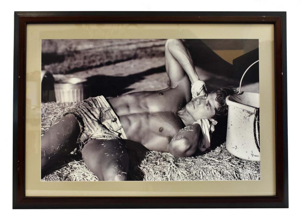 TWO MALE EROTICA PHOTOGRAPHS OFFSET REPROSThe first Boy on the