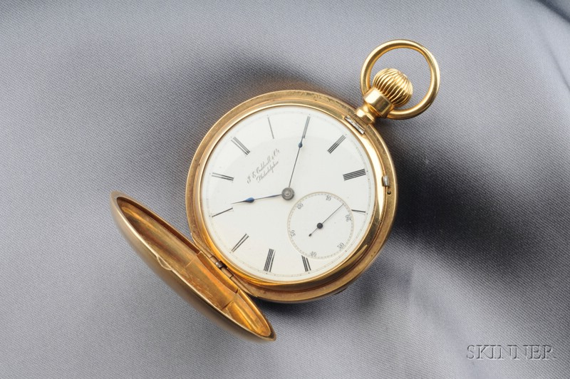 Antique 18kt Gold Hunting Case Pocket Watch J E Caldwell