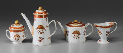 Export Style Porcelain Tea Coffee Set possibly French 19th century