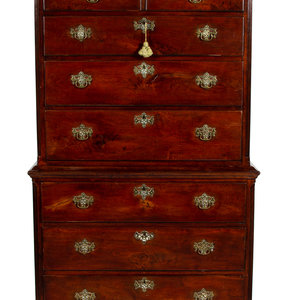 An American Chippendale Spanish Mahogany Chest on Chest CIRCA 1750