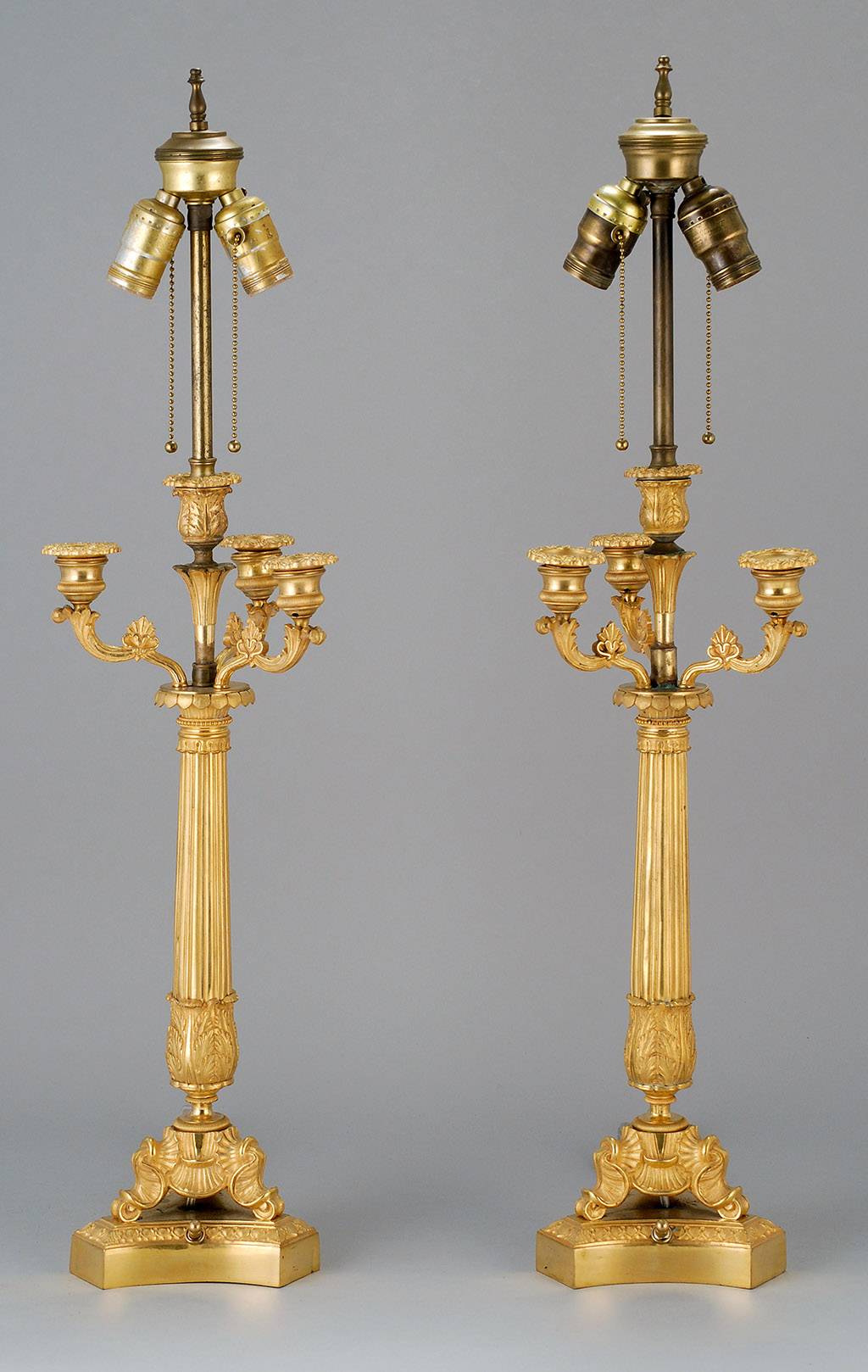PAIR OF ORMOLU BRONZE CANDELABRA Early 20th CenturyWith four socles