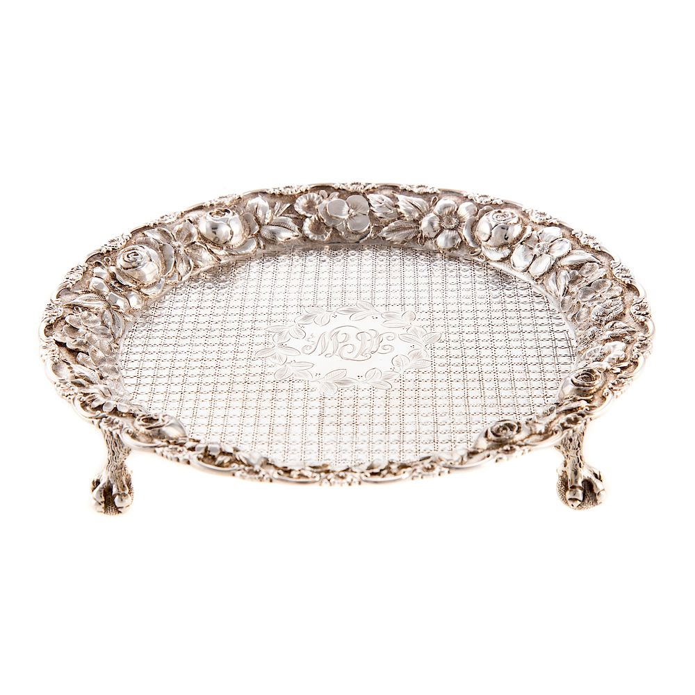 A G Schultz Sterling Repousse Salver 1899 1950 retailed The