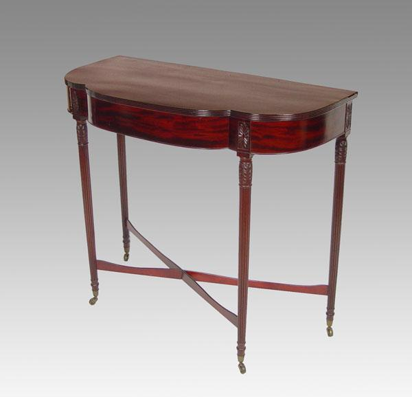 SHERATON DEMI LUNE TABLE Sheraton mahogany demilune table refinished fine