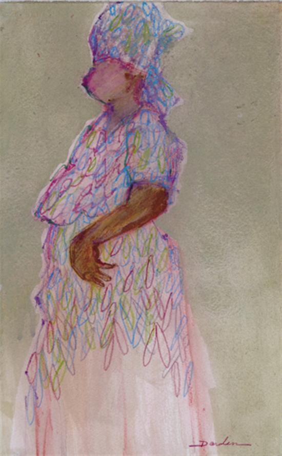 Southern school 20th century AFRICAN AMERICAN WOMAN IN PROFILEwatercolor and