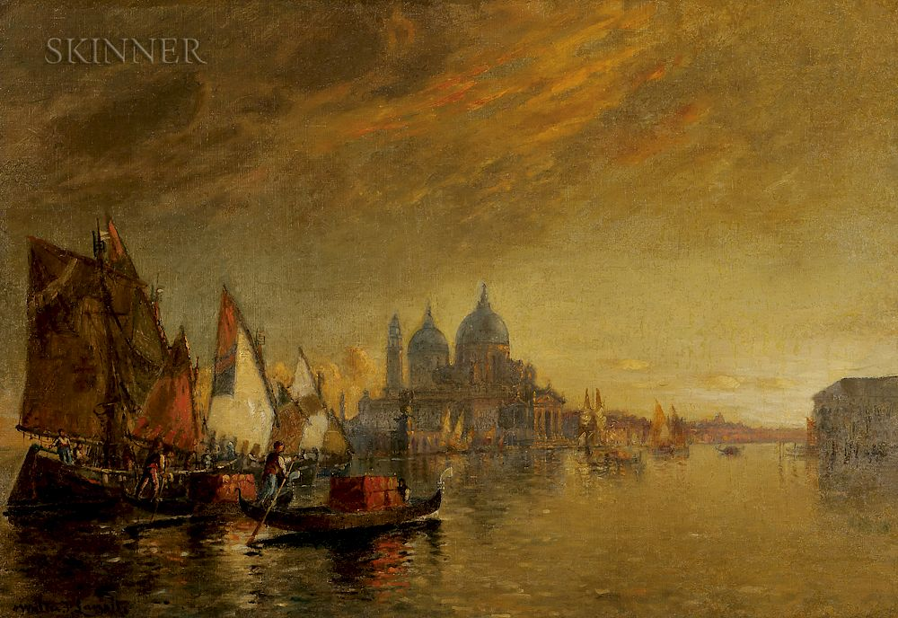 Walter Franklin Lansil American 1846 1933 Return at Sunset Venice