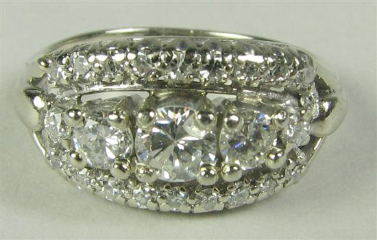 Diamond Ladies Ring 14K white gold 1 carat total weight