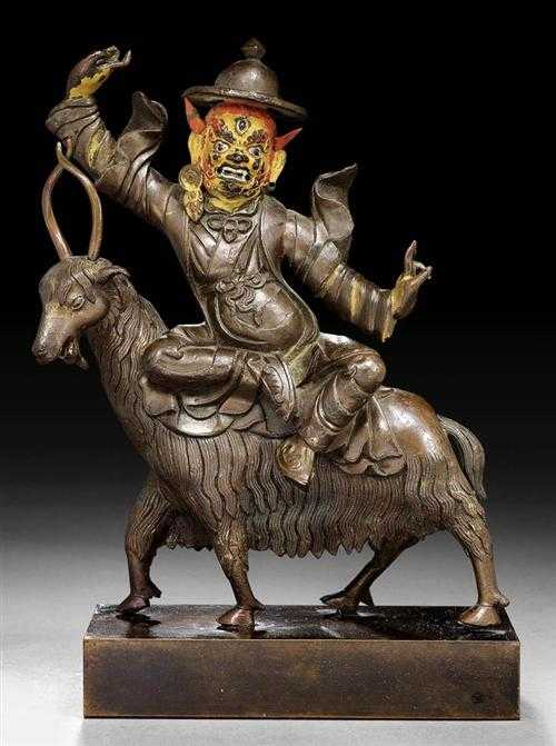 DAMCAN Tibet ca 18th century H 20 cm Ungilded copper