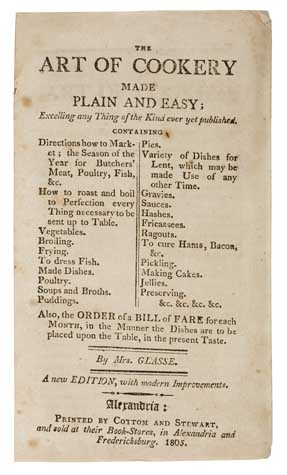 GLASSE HANNAH The Art of Cookery made Plain and Easy