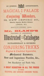 J Bland s Magical Palace of Conjuring Wonders London ca