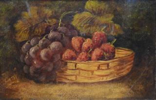 Continental School 19th Century oil on board Basket of Fruit