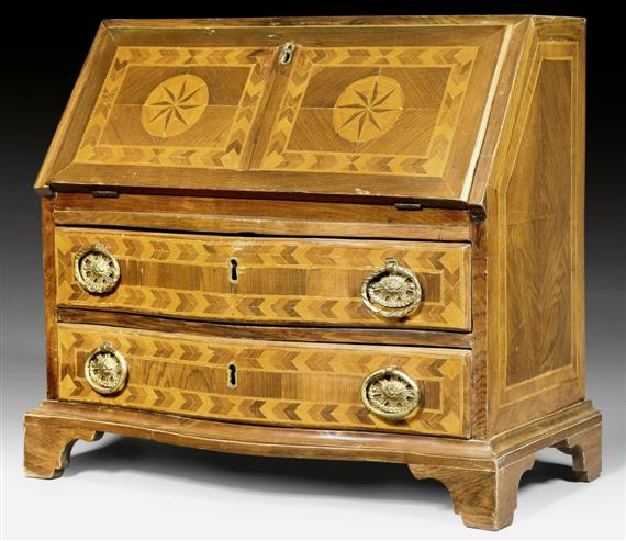 MODEL BUREAU CABINET Baroque northern Italy 18th century Walnut and