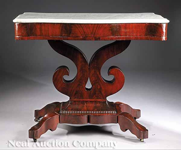 An American Restauration Mahogany Side Table c 1840 the serpentine