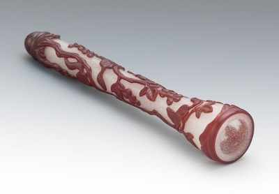 A Peking Glass Brush Handle Peking glass brush handle decorated