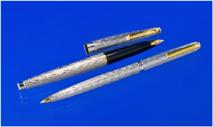 Sheaffer Three Lady Sheaffers One set of white metal engraved
