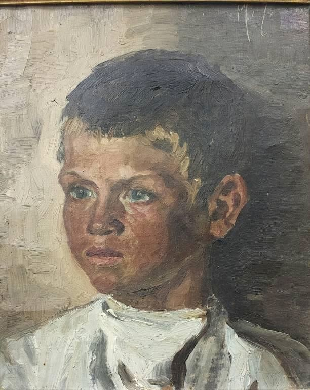Oil painting of a boy A portrait of a young