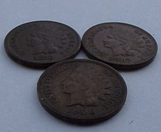 Coin 1867 Indian Cent XF details but some reverse glue