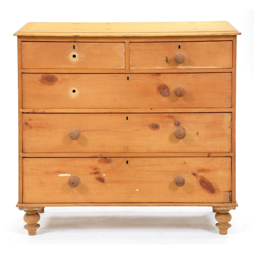 An Edwardian pine chest of drawers 100cm h 50 x
