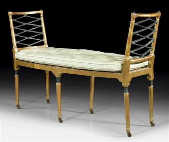 NARROW BENCH Regency style England end of the 19th century