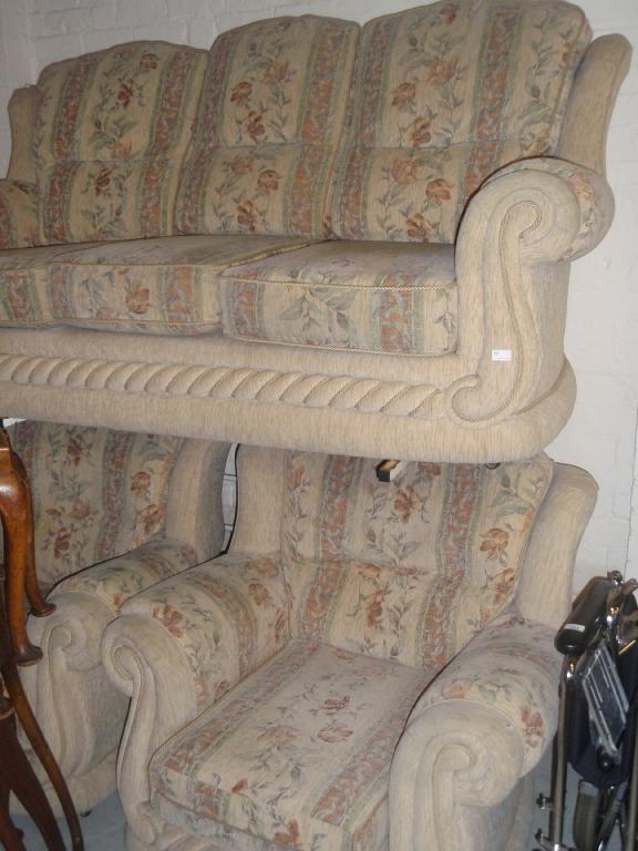 A modern three piece suite On view in the old