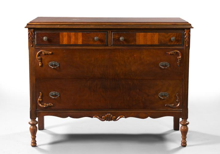 American Figured Mahogany Chest second quarter 20th century of William