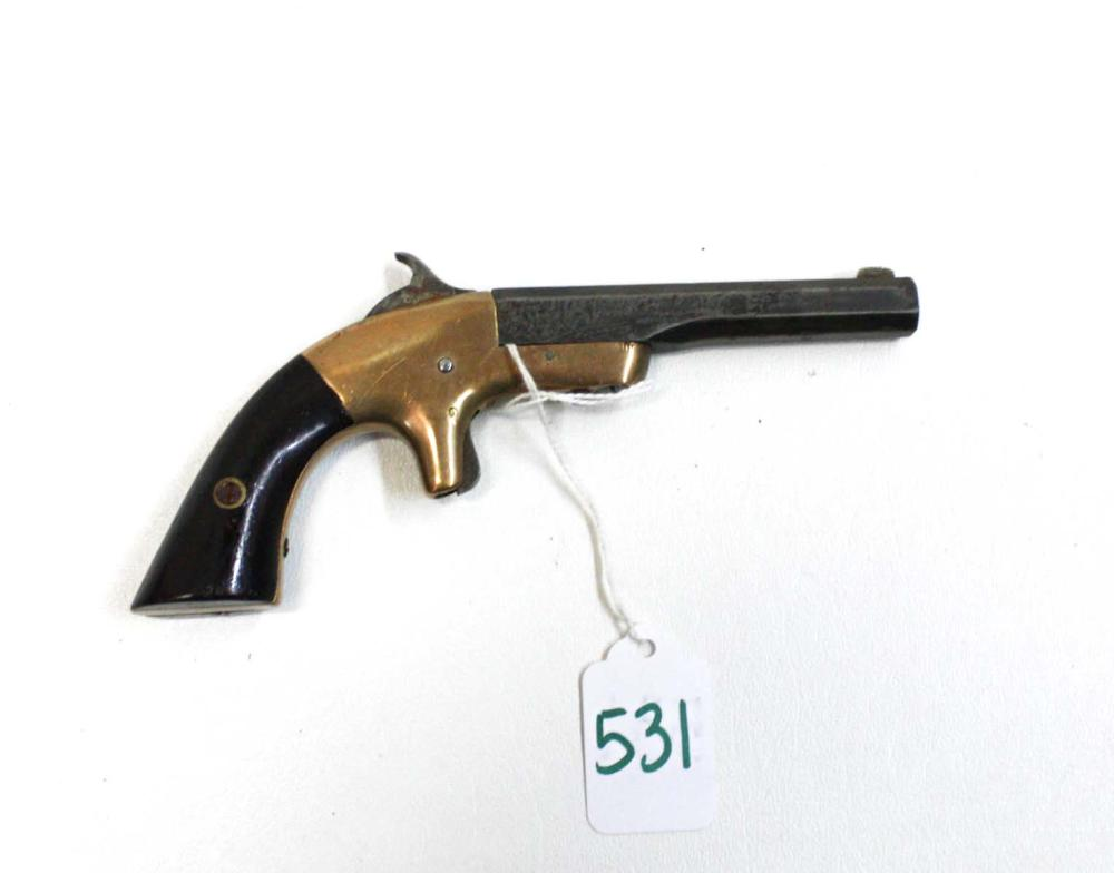 ANTIQUE SINGLE SHOT PISTOL 30 rimfire caliber 3 5 8