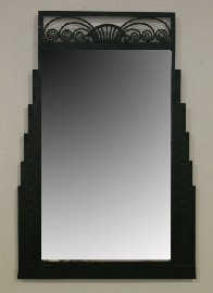 A French Art Deco wrought iron wall mirror circa 1930