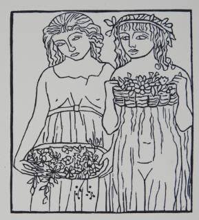 Aristide Maillol Symbolist Les Eglogues Woodcut FRANCE 1861 1944 An
