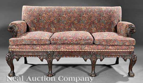 A Three Piece Suite of Antique Irish Chippendale Carved Mahogany