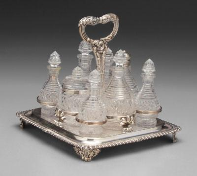Matthew Boulton Old Sheffield plate cruet square base with gadroon