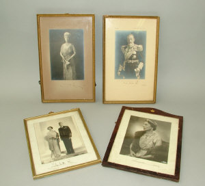 A framed photograph of King George VI and Queen Elizabeth