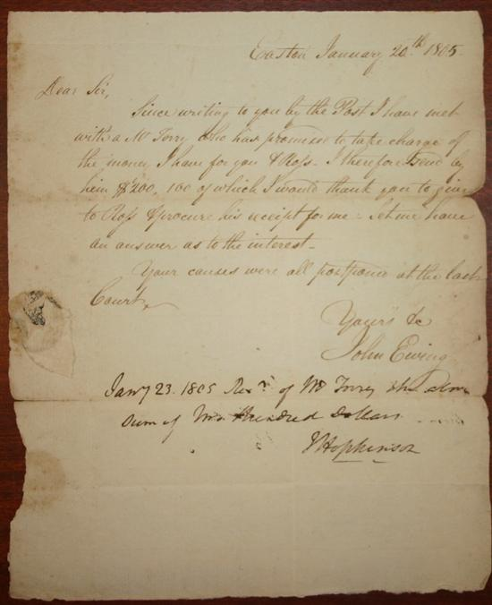Hopkinson Joseph ANS handwritten in blank lower portion of an