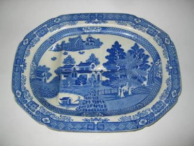 A SPODE POTTERY MEAT PLATE early 19th century of oval