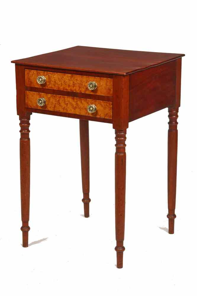 SHERATON TWO DRAWER STAND Delicate Coastal New England Sheraton Mahogany