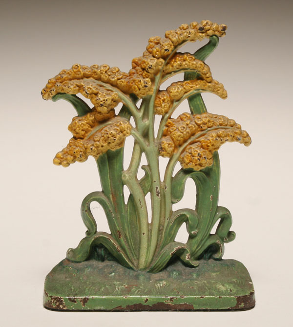 Hubley cast iron doorstop Goldenrod flowers 268 7 1 8
