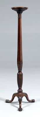 Georgian inlaid mahogany urn stand dished top on finely carved