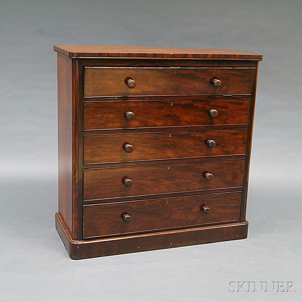 William IV Mahogany Linen Cabinet England 19th century the rectangular