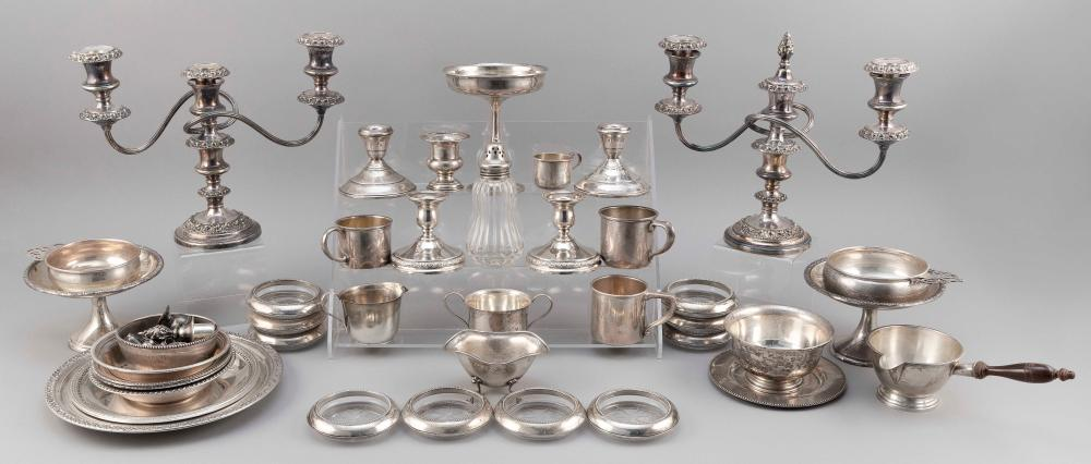APPROX FORTY EIGHT PIECES OF STERLING SILVER AND SILVER MOUNTED